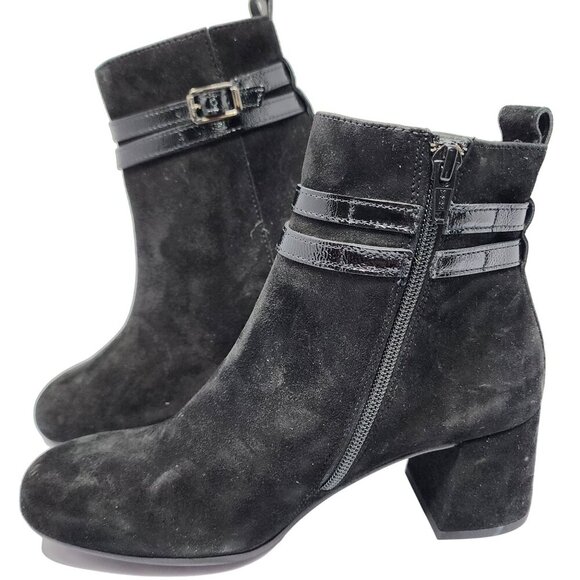 Paul Green Black SuedeLeather Ankle Boots, Women's 5.5 - Picture 1 of 11